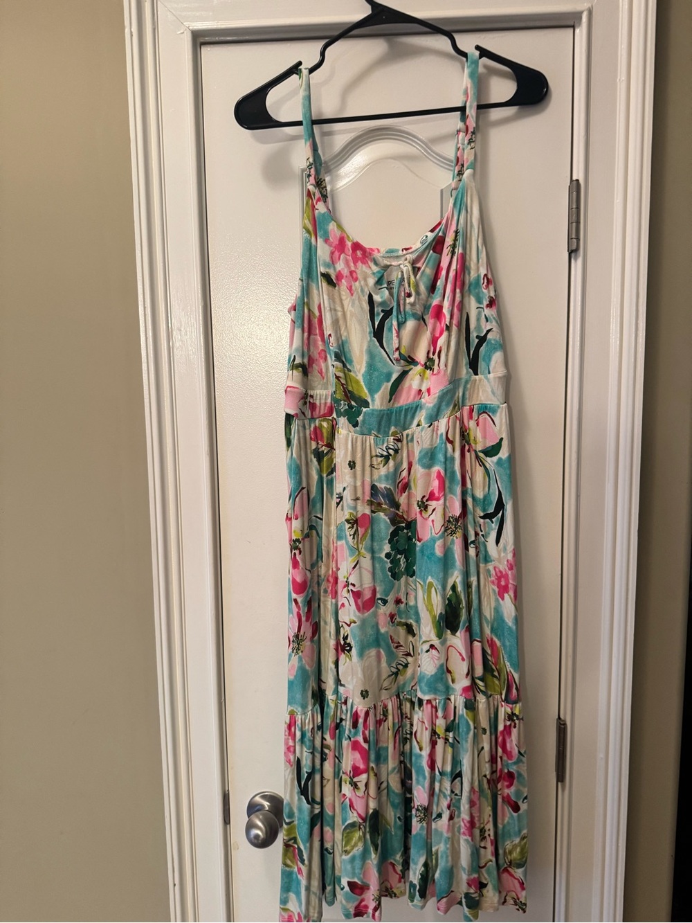 torrid Super Soft Knit Top in Pink and Aqua Tie-Dye size 2